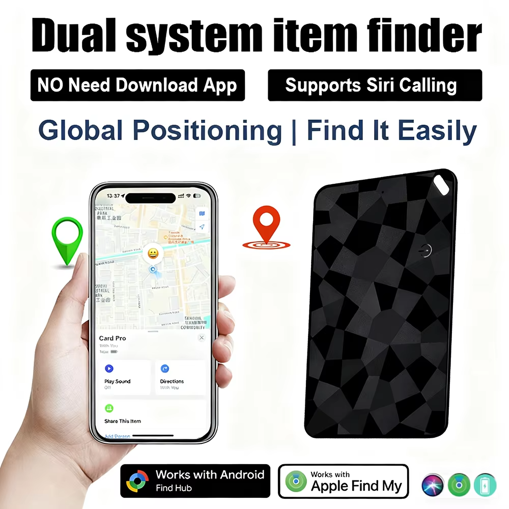 雙系統智能追蹤卡 支援 Apple Find My / Google 尋找我的裝置 定位卡片 無線充電 防丟器 錢包追蹤器