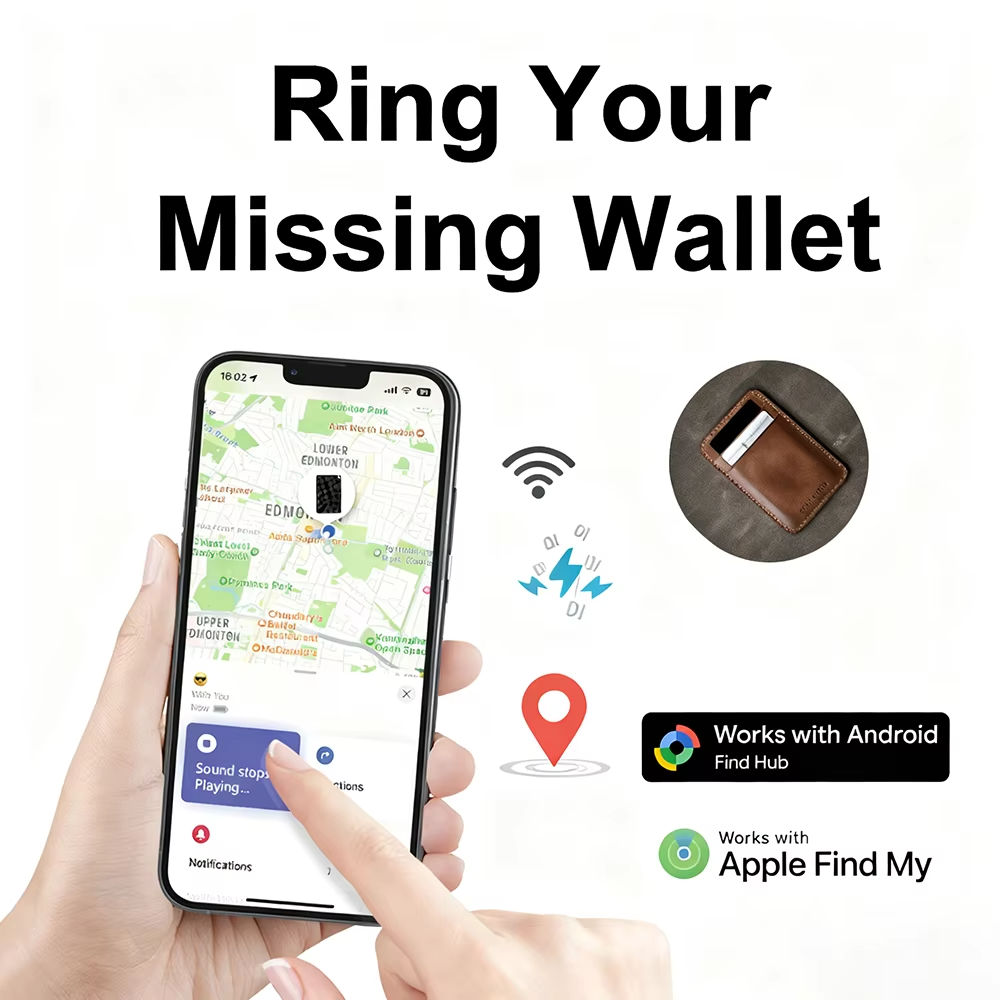 雙系統智能追蹤卡 支援 Apple Find My / Google 尋找我的裝置 定位卡片 無線充電 防丟器 錢包追蹤器